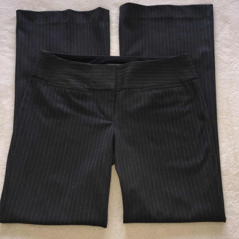 Express Pinstripe Editor Barely Boot Dress Pants